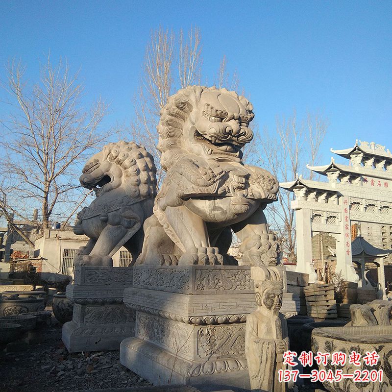 青岛新室内装饰狮子雕塑