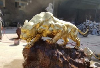 青岛铸铜雕刻的豹子公园景区情景动物雕塑