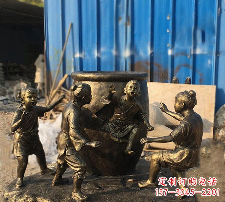 青岛玻璃钢仿铜司马光砸缸