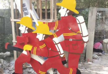 青岛玻璃钢消防员雕塑——精致的园林景观装饰