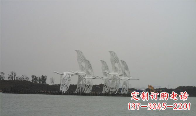 青岛不锈钢白鹭动物雕塑