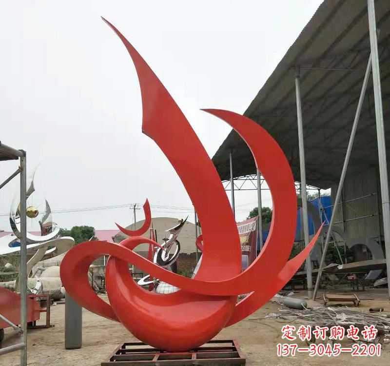 青岛不锈钢彩色凤凰雕塑2