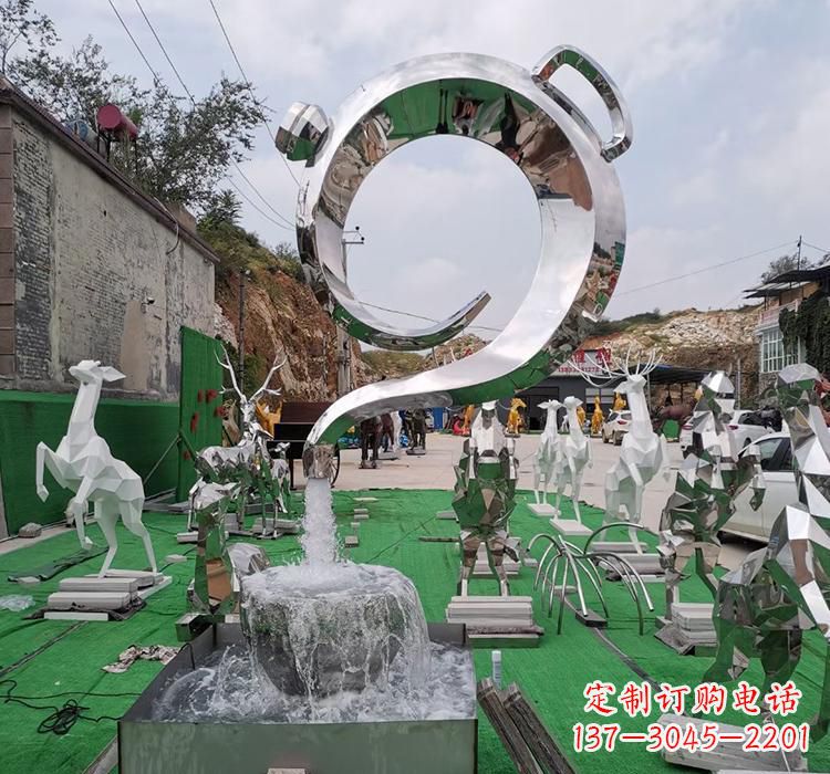 青岛不锈钢茶壶雕塑
