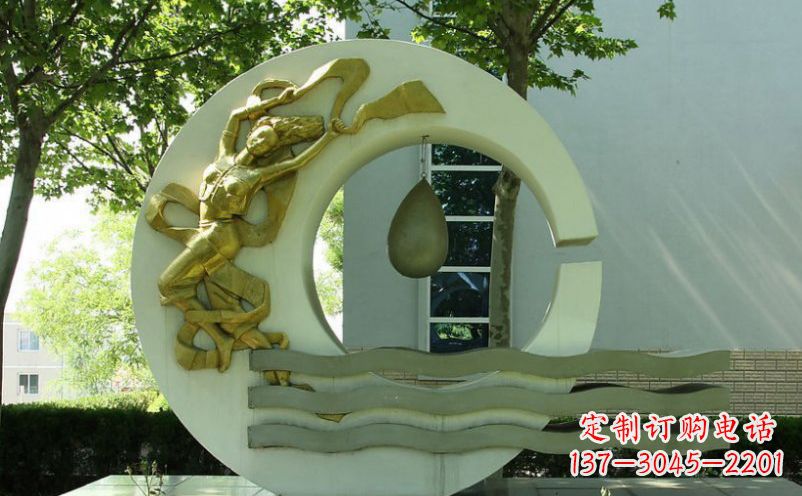青岛不锈钢嫦娥奔月景观雕塑