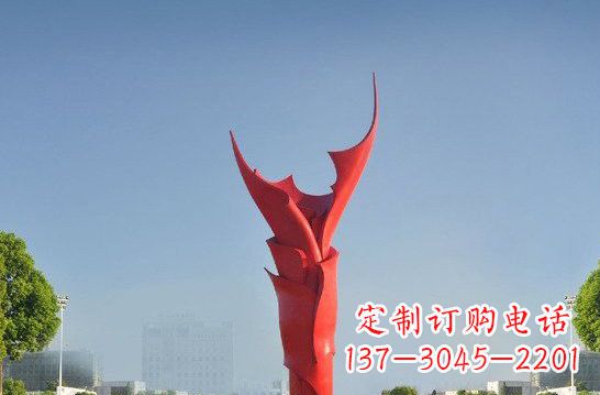 青岛不锈钢抽象火炬雕塑