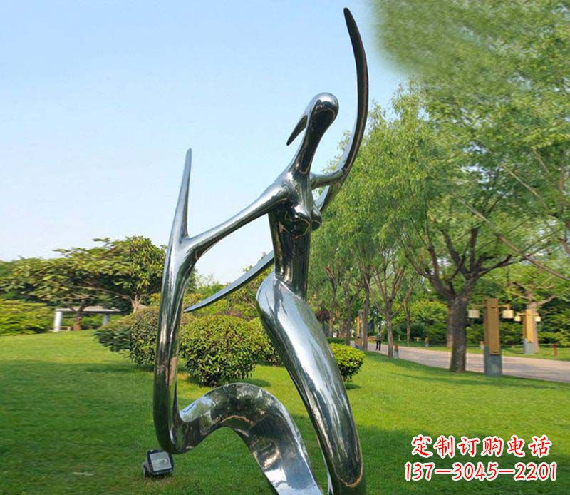青岛不锈钢抽象美女跳舞雕塑