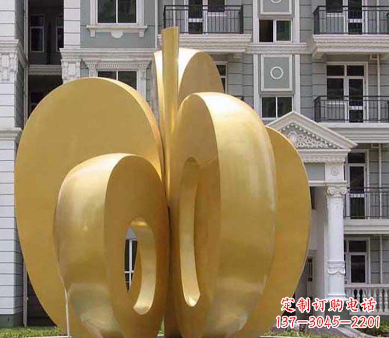 青岛不锈钢抽象苹果雕塑