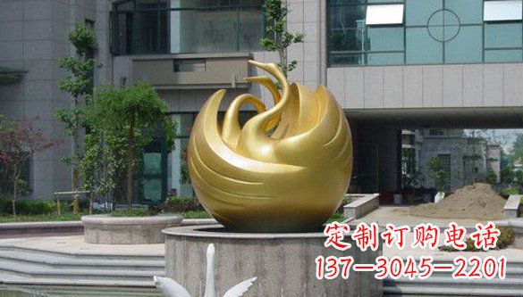 青岛不锈钢抽象天鹅雕塑 (3)