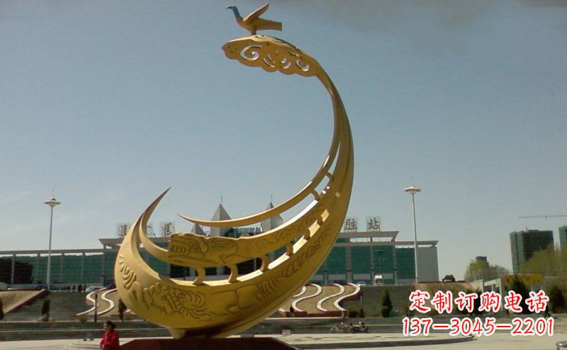 青岛不锈钢抽象天鹅雕塑 (2)