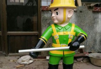 青岛玻璃钢消防员雕塑——让爱与勇气永恒