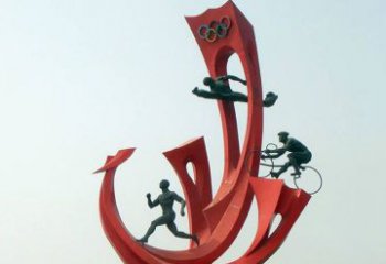 青岛运动员雕塑缅怀奥运会的荣耀