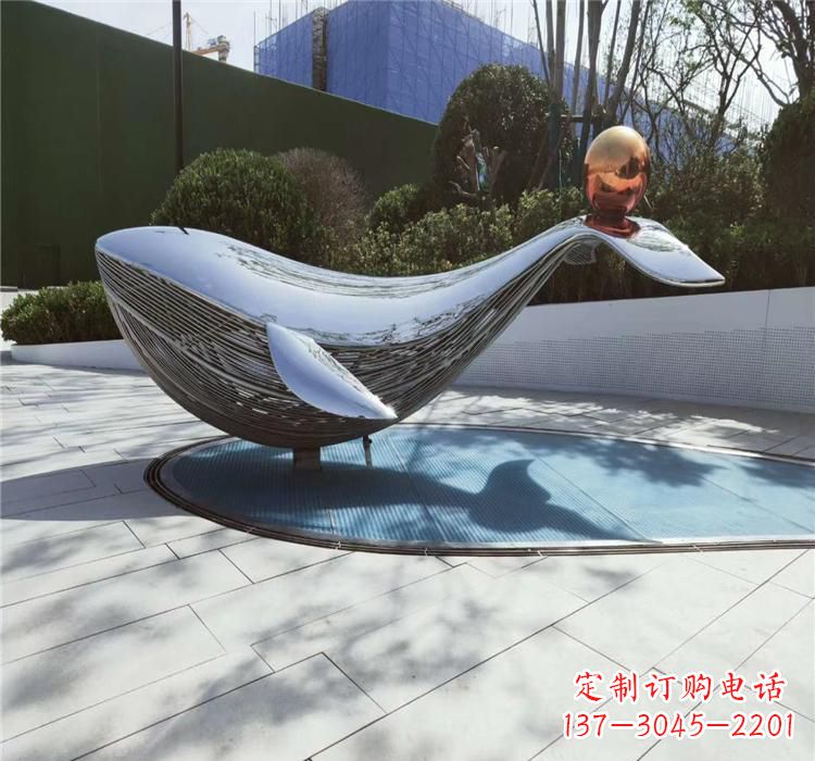 青岛不锈钢动物镜面海豚雕塑