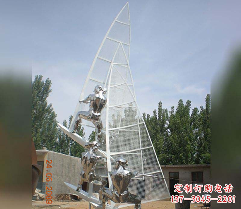 青岛不锈钢帆船公园雕塑