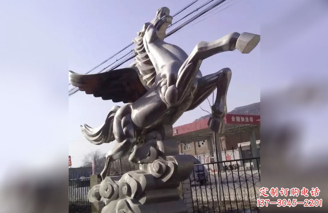 青岛不锈钢飞马雕塑精致美观的艺术作品