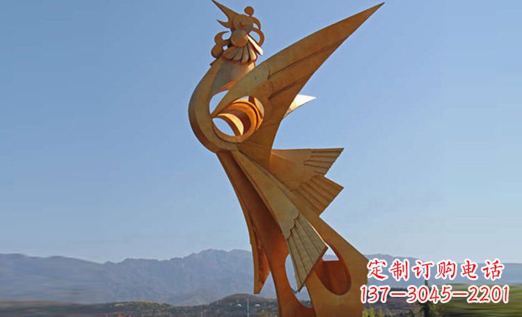 青岛不锈钢凤凰雕塑,给环境增添灵动之美