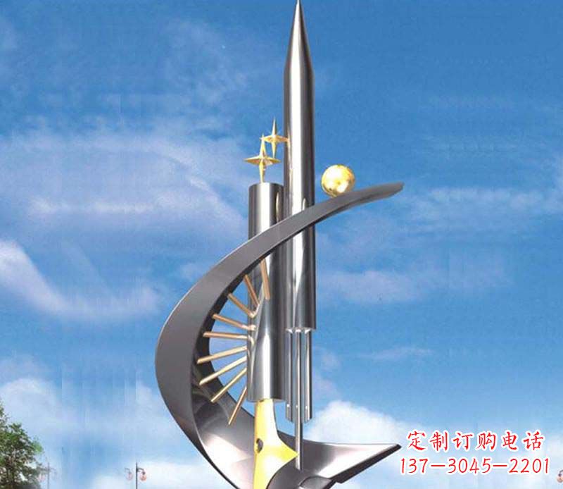 青岛不锈钢钢笔雕塑1