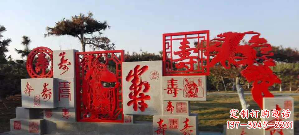 青岛福禄寿雕塑不锈钢公园的精美礼物
