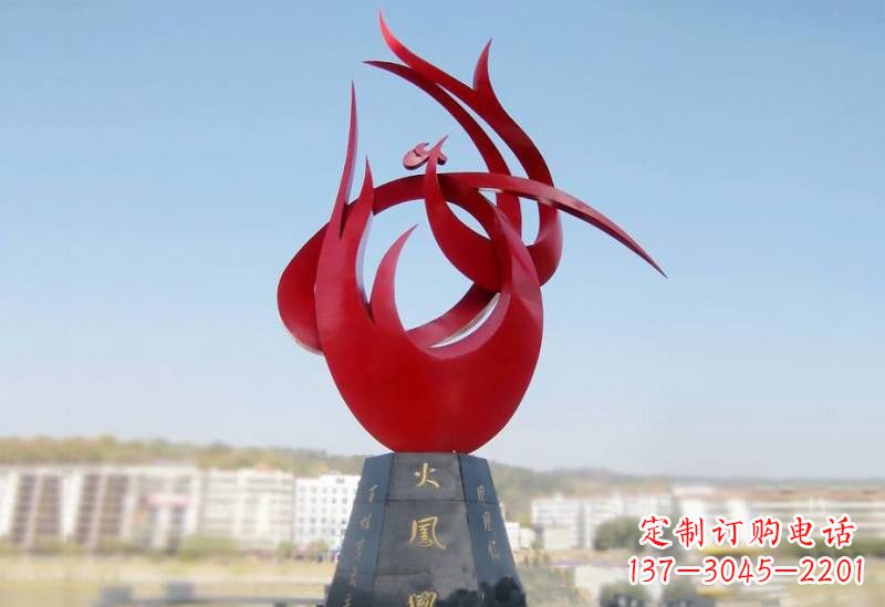 青岛凤凰雕塑——点缀不锈钢公园