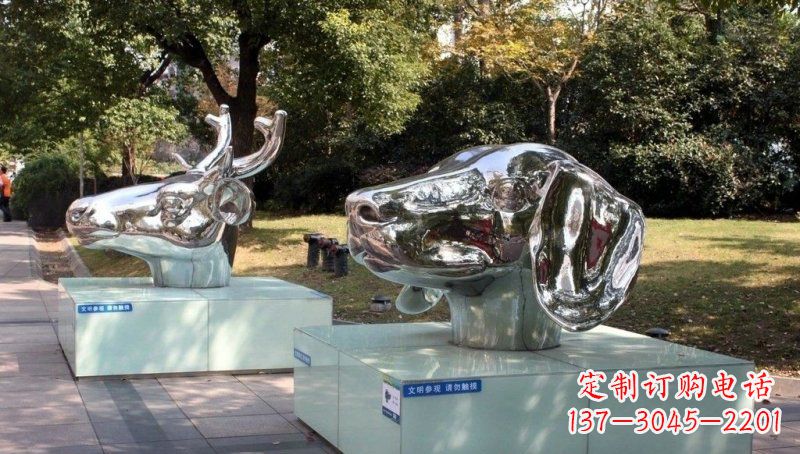 青岛不锈钢十二生肖动物头像雕塑的魅力