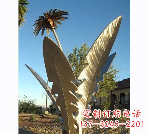 青岛不锈钢公园植物蒲公英雕塑