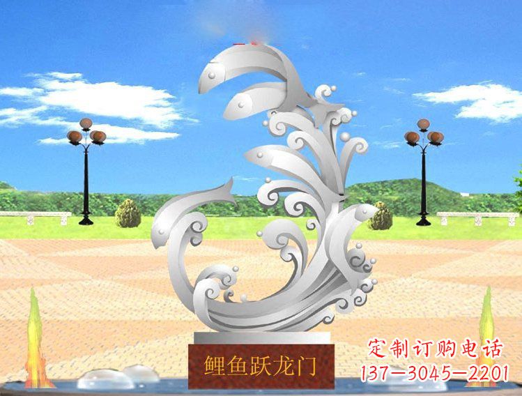 青岛不锈钢广场上的龙雕塑