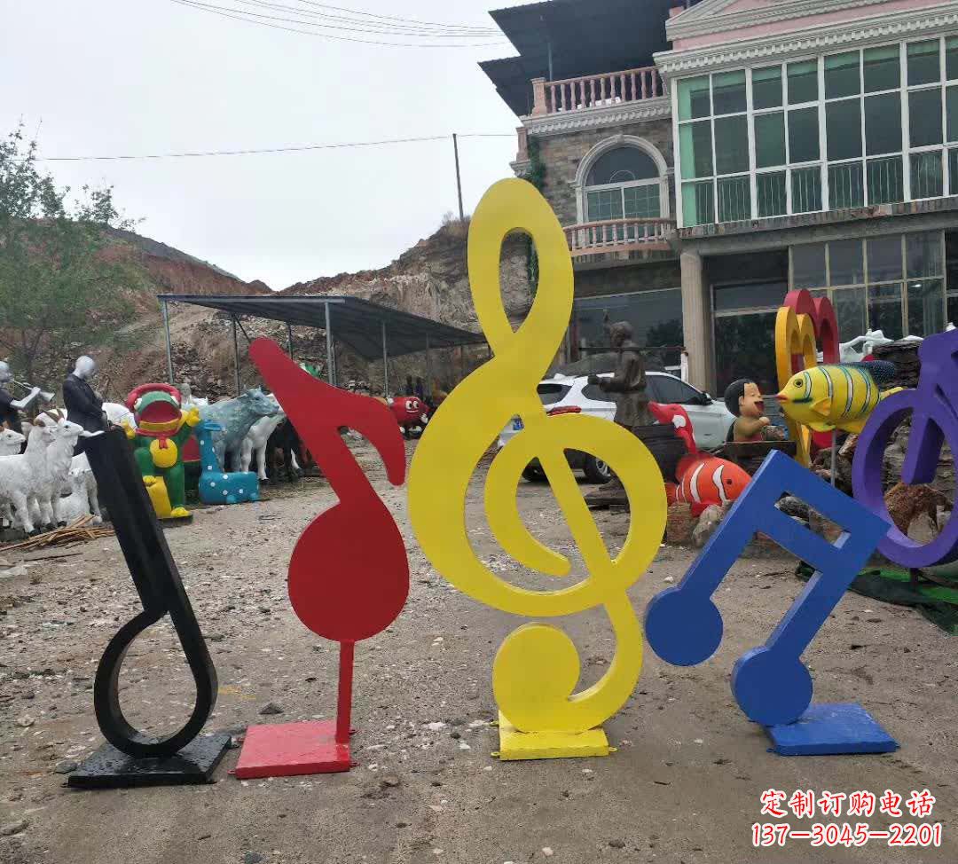 青岛不锈钢烤漆音符雕塑