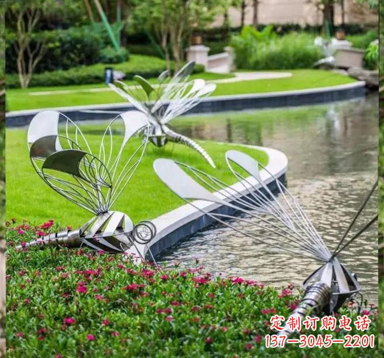 青岛不锈钢蜻蜓一件完美的动物雕塑
