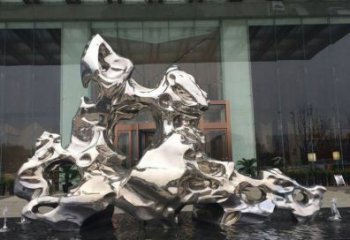 青岛精美太湖石雕塑，不锈钢企业的杰作