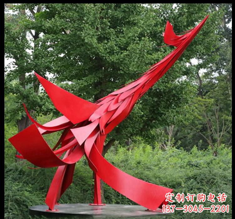 青岛不锈钢现代动物凤凰雕塑