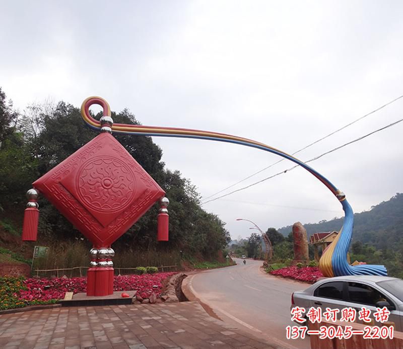 青岛不锈钢拱门雕塑精致的现代艺术