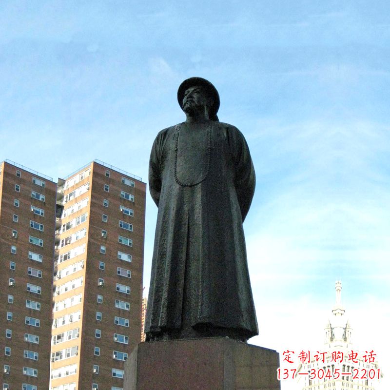 青岛林则徐雕塑标志着城市文化的名人