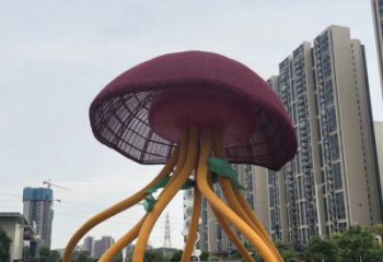 青岛城市点缀之美——不锈钢蘑菇雕塑