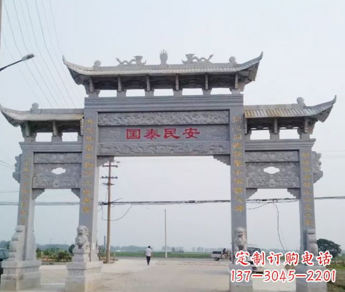 青岛精良石雕牌坊雕塑
