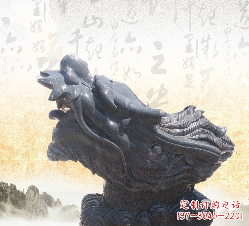 青岛新潮大理石龙头雕塑
