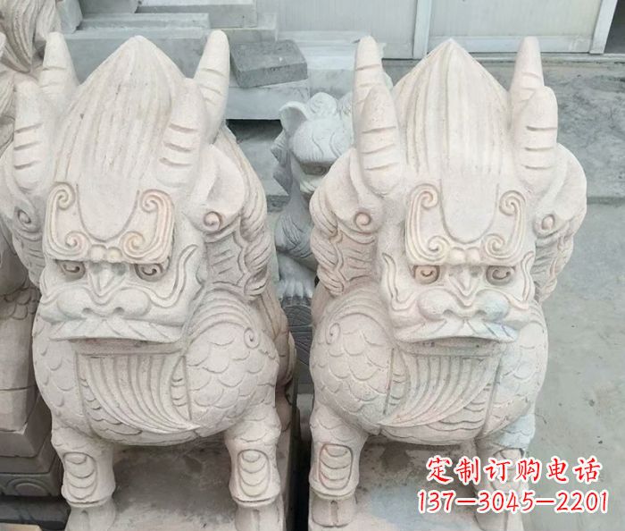 青岛品质卓越的大理石麒麟古兽雕塑