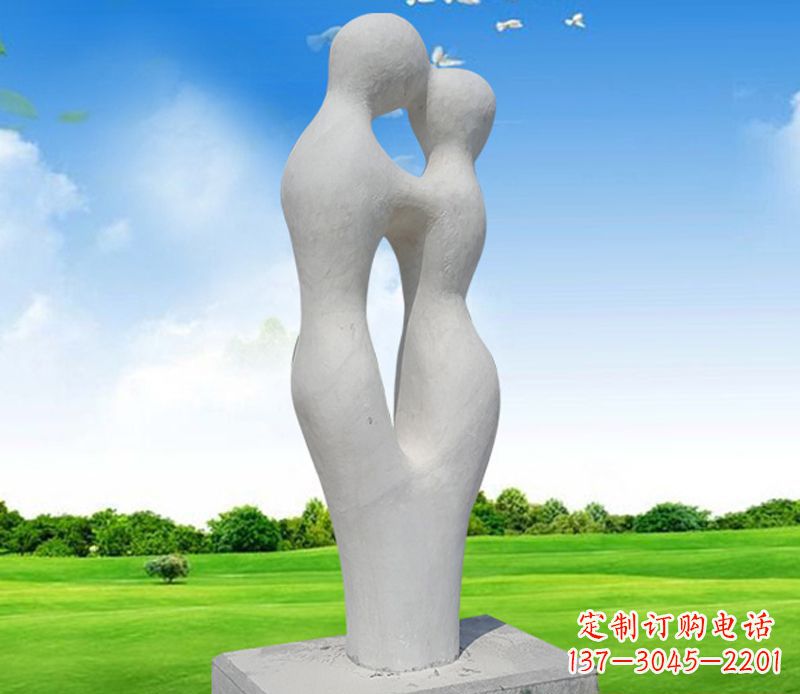 青岛情侣石雕,永恒的爱恋