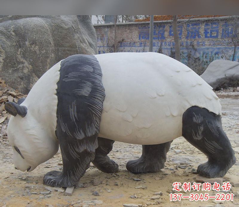 青岛特色熊猫石雕定制