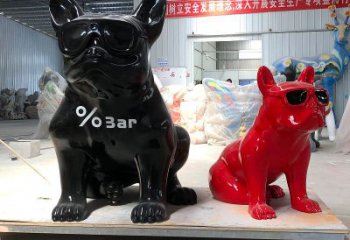 青岛精致可爱的不锈钢斗牛犬雕塑