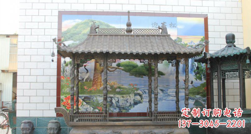 青岛方形香炉寺庙铜雕塑