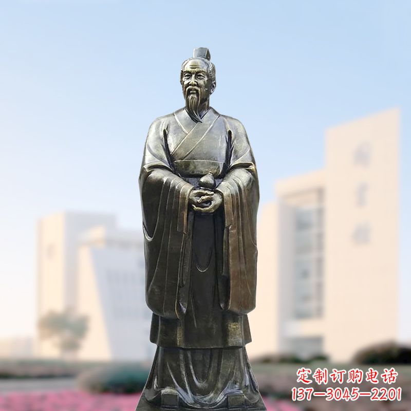 青岛仿铜玻璃钢扁鹊雕塑
