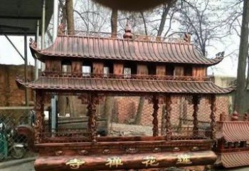 青岛方形寺庙香炉铜雕