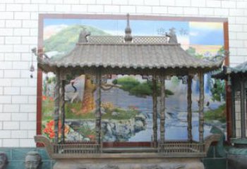 青岛方形香炉寺庙铜雕塑