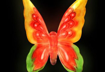 青岛艺术雕塑大号黄色发光蝴蝶