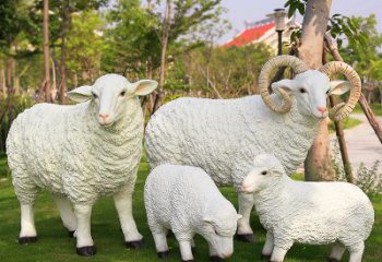 青岛乡村绵羊雕塑 – 农家院庭院仿真动物摆件