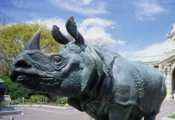 青岛高端犀牛铜雕艺术品