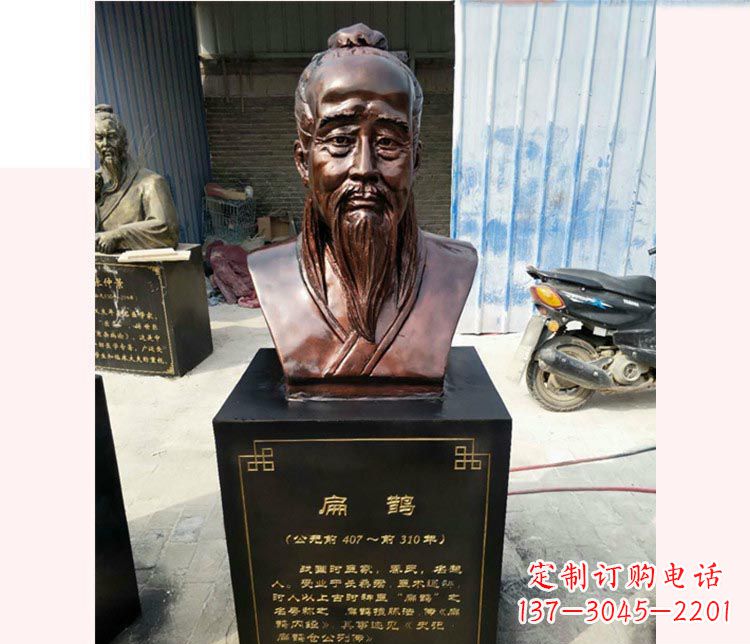 青岛铸造古代名医扁鹊胸像，展现生命的传承之美