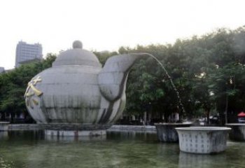 青岛精致雕塑茶壶石雕