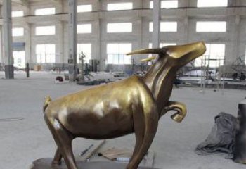 青岛铜制华丽小牛动物雕塑