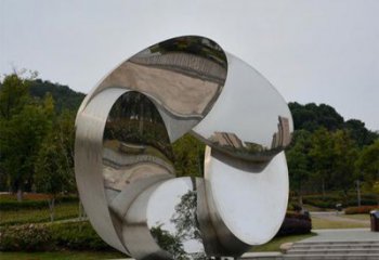 青岛公园大型不锈钢花朵雕塑