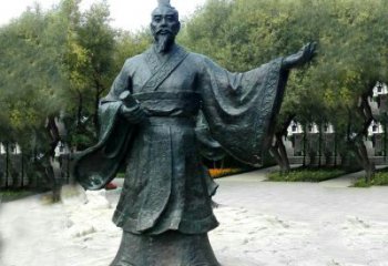 青岛孟子铜雕塑，荟萃战国时期智慧精华